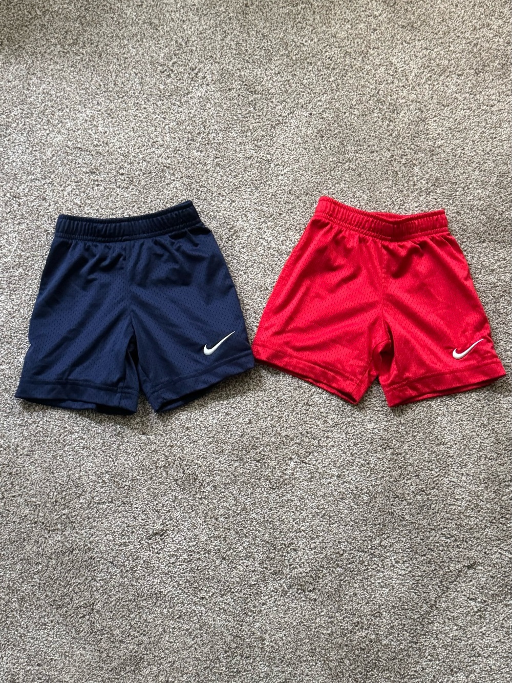 Nike Kids Athletic Mesh Shorts - Navy & Red Pair